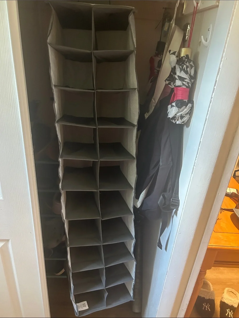 Over-the-Door 20 Compartment Hanging Shoe Organizer - Gray